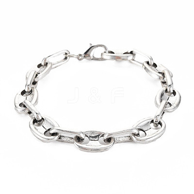 Alloy Coffee Bean Chain Bracelet for Men Women BJEW-N015-012-1