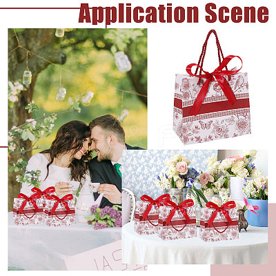 Floral Printed Paper Gift Tote Bags ABAG-WH0044-82D-1