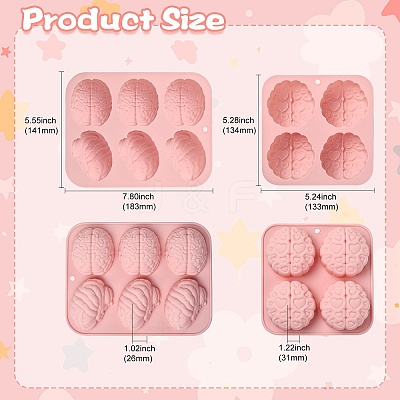 2 pcs 2 Styles Brain Shape Silicone Molds ST-CJ0007-87-1