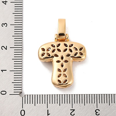 Brass Micro Pave Cubic Zirconia Pendants KK-C076-29T-G01-1