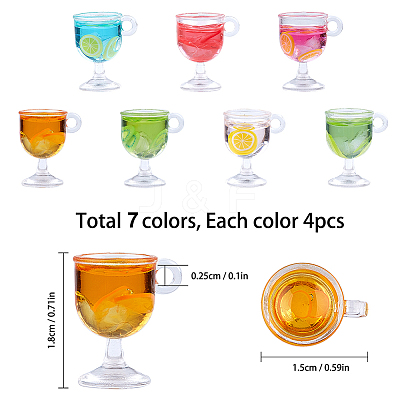 Resin Cup Pendants CRES-SC0001-23-1