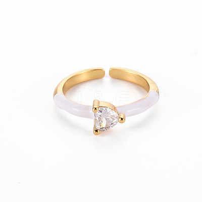 Brass Enamel Cuff Rings RJEW-T016-31G-NF-1