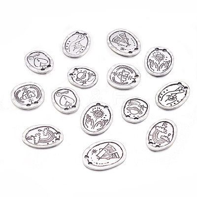 70Pcs 7 Style Tibetan Style Alloy Links Connectors TIBE-FW0001-02-1
