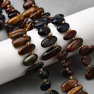 Natural Tiger Eye Beads Strands G-Z091-A15-1