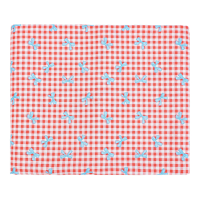 Bowknot & Tartan Pattern Cotton Fabric DIY-WH0890-31A-1