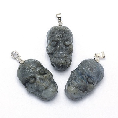 Natural Labradorite Pendants G-P393-A01-1