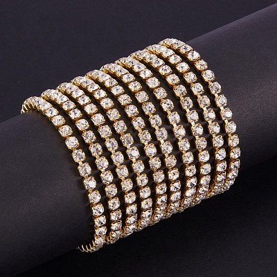 Brass Rhinestone Strass Chains CHC-T001-SS18-01C-1