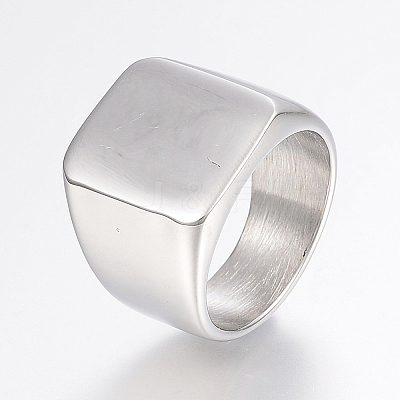 Non-Tarnish 304 Stainless Steel Signet Band Rings for Men RJEW-G091-16-22mm-P-1