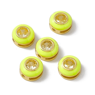Rack Plating Brass Cubic Zirconia Beads KK-C007-15G-03-1