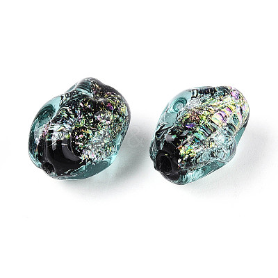 Handmade Foil Lampwork Beads Strands FOIL-T008-07C-1