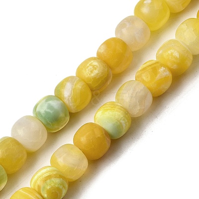 Dyed & Heated Natural Fire Crackle Agate Beads Strands G-NH0067-A01-1
