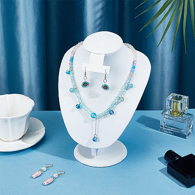 1Pc Bust Shaped PU Leather Necklace Display Stands NDIS-PH0001-16-1