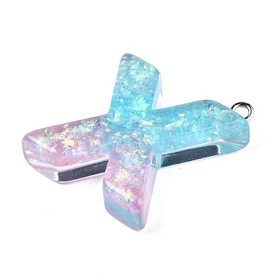 Transparent Epoxy Resin Pendants CRES-S364-002X-1