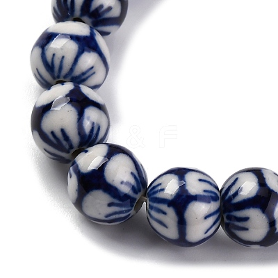 Handmade Blue and White Porcelain Beads Strands PORC-I027-03I-1