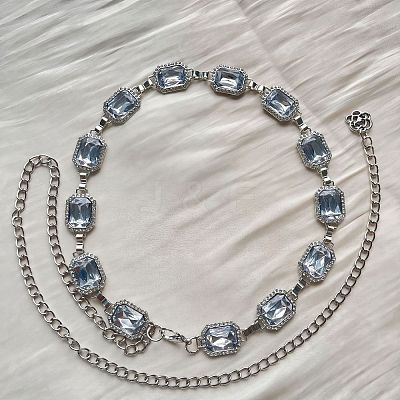 Bohemian Style Alloy Rhinestone Rectangle Link Chain Waist Belly Chains FS-WGF667A-05-1