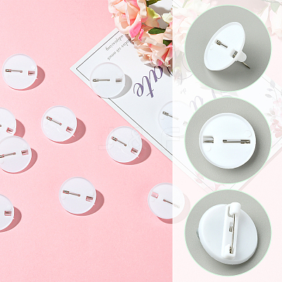 80Pcs Plastic Brooch Base Settings KY-SC0002-39B-1