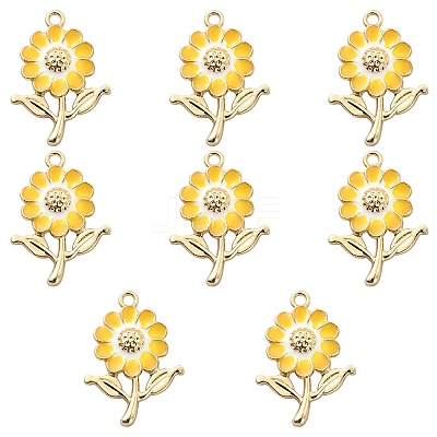 8Pcs Alloy Enamel Pendants ENAM-YW0002-31H-1