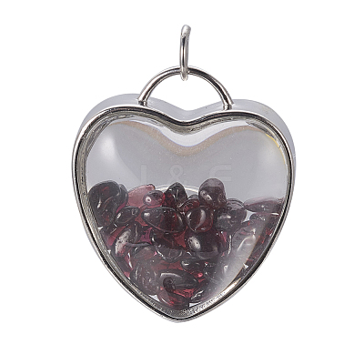 Natural Garnet Chips Pendants G-A176-B01-1