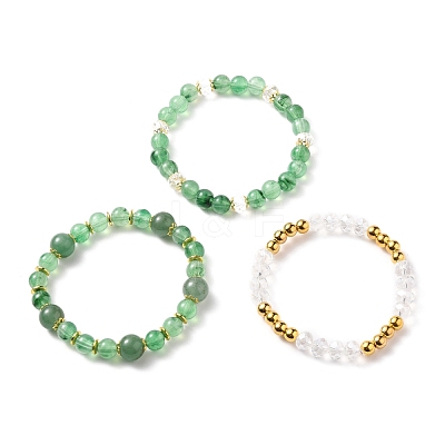 Multi-layered Stretch Beaded Bracelets Sets BJEW-JB05755-03-1