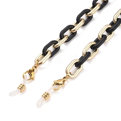 Spray Painted CCB Plastic Linking Eyeglasses Chains AJEW-EH00240-02-1