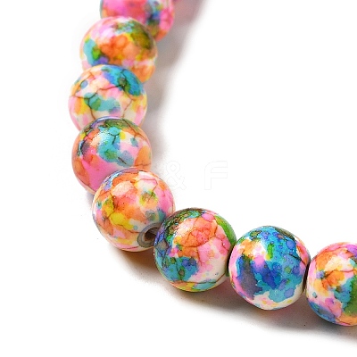 Synthetic Turquoise Dyed Camouflage Beads Strands G-E594-24N-A-1