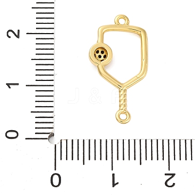 Brass Black Enamel Connector Charms KK-NH0005-02G-1