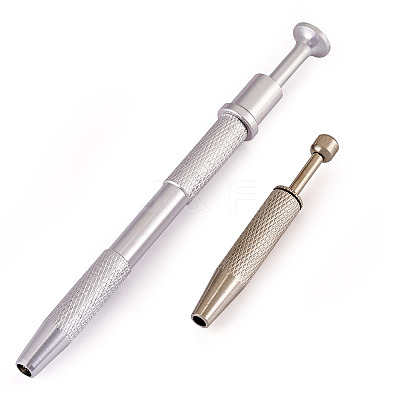 2Pcs 2 Styles Brass & Stainless Steel Rhinestones Claw Tweezers TOOL-TA0001-07-1