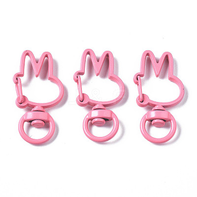 Spray Painted Eco-Friendly Alloy Swivel Snap Hooks Clasps PALLOY-T080-12J-NR-1