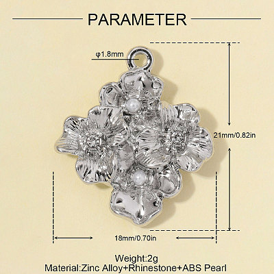 Zinc Alloy with Crystal Rhinestone Pendants RB-OY001-91P-1