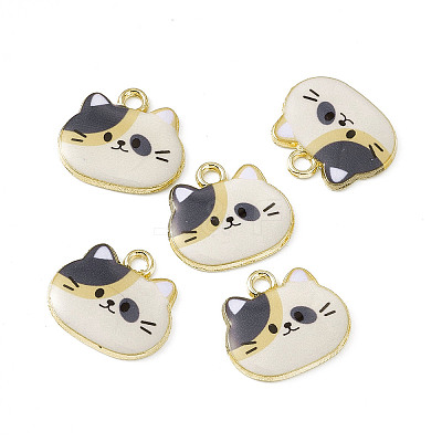 Painted Alloy Pendants PALLOY-P288-02G-02-1