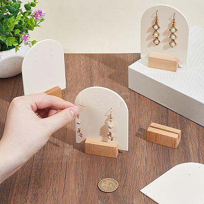 4 Bags Arch Shaped Acrylic Couple Earring Display Stands EDIS-SC0001-15A-1