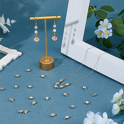 200Pcs Brass Pave Clear Cubic Zirconia Connector Charms KK-FH0007-70KCG-1
