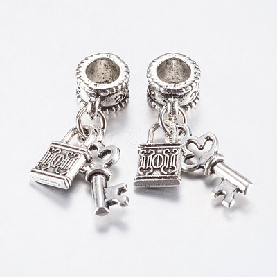 Tibetan Style Alloy European Dangle Charms PALLOY-F199-21AS-1