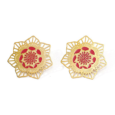 304 Stainless Steel Enamel Stud Earrings WGBC617-02-1
