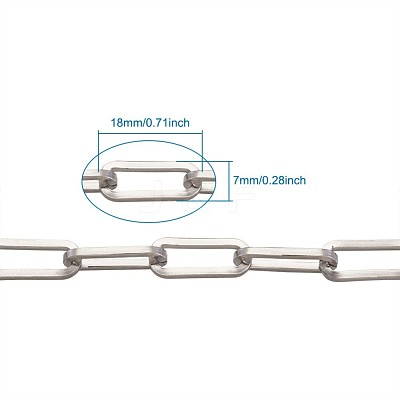 Tarnish Resistant 304 Stainless Steel Paperclip Chains STAS-R100-38-1
