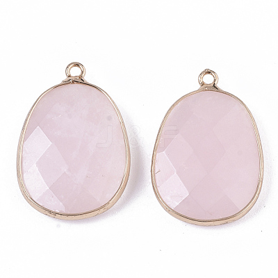 Natural Rose Quartz Pendants G-T131-08H-1