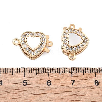 Brass Micro Pave Clear Cubic Zirconia Box Clasps KK-B125-32G-1