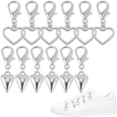 2Sets 12Pcs 2 Styles Alloy Shoe Charms AJEW-CP0006-55-1
