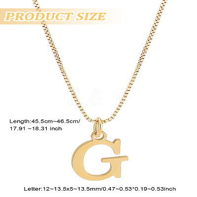 1pc 304 Stainless Steel Letter Pendant Necklaces NJEW-LP0001-38G-G-1