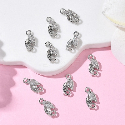 SHEGRACE Brass Micro Pave Clear Cubic Zirconia Connector Charms XGRQ3D318-509P-1
