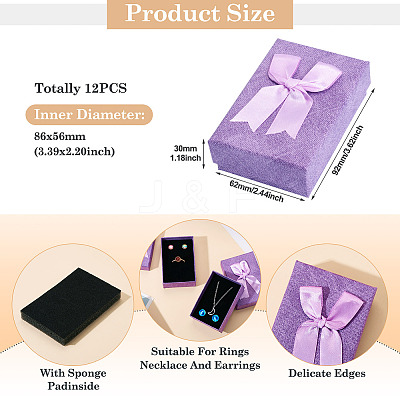 Rectangle Paper Jewelry Set Storage Gift Boxes with Bowknot CON-TAC0014-12B-1