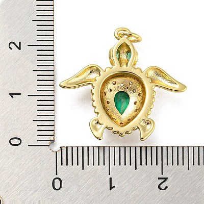 Rack Plating Brass Cubic Zirconia Pendants KK-M258-09G-1