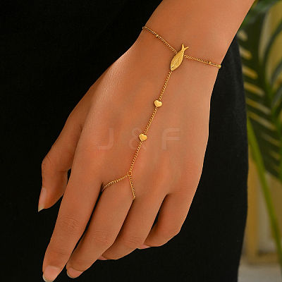 Summer Stainless Steel Fish Heart Link Bracelet for Women Party and Holiday Wear LQ3917-1