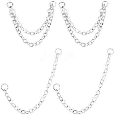 10Pcs 2 Styles Stainless Steel Cartilage Earrings with Dangle Chains AJEW-BBC0001-14-1