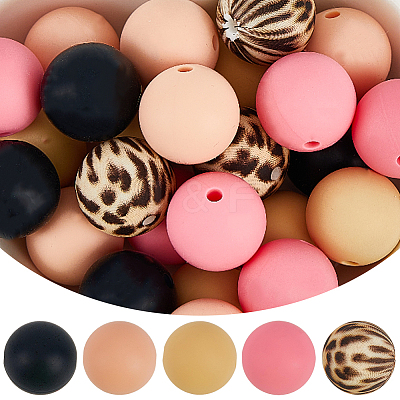 Round Silicone Focal Beads SIL-SP0001-16A-1