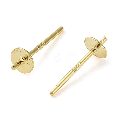 925 Sterling Silver Stud Earring Findings STER-E068-01A-G-1