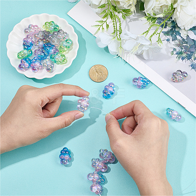 30Pcs Transparent Acrylic European Beads OACR-SC0002-72-1