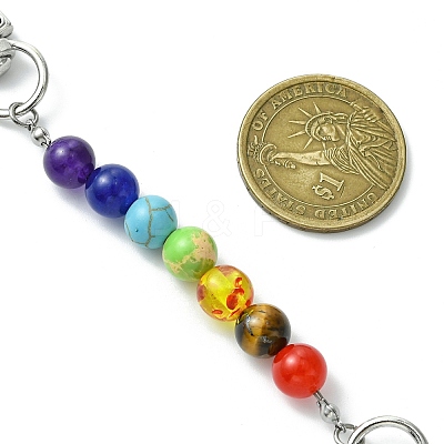Chakra Gemstone Round Beaded Link Bag Extender Chains FIND-JF00150-1
