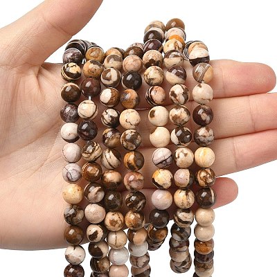 Natural Australian Agate Round Bead Strands G-M272-02-8mm-1