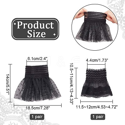 2 Pairs 2 Style Polyester Oversleeves AJEW-NB0004-03B-1